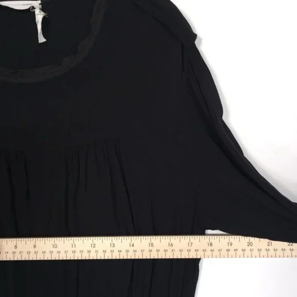 ISABEL MARANT ETOILE Knee-Length Black Ruffle‎ Pleated Dress Size 40 SILK Blend